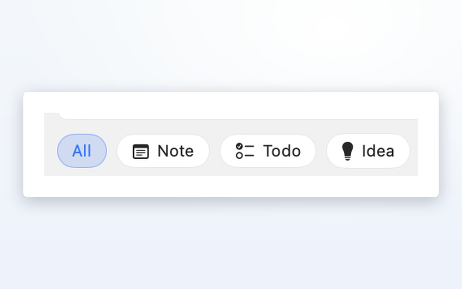AppNote category filters